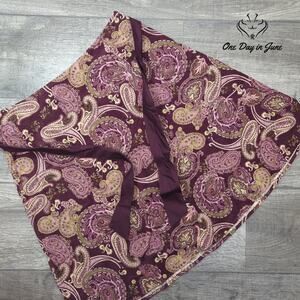 St. John's Bay Petite Wine Paisley Swirl Skirt Size 12P